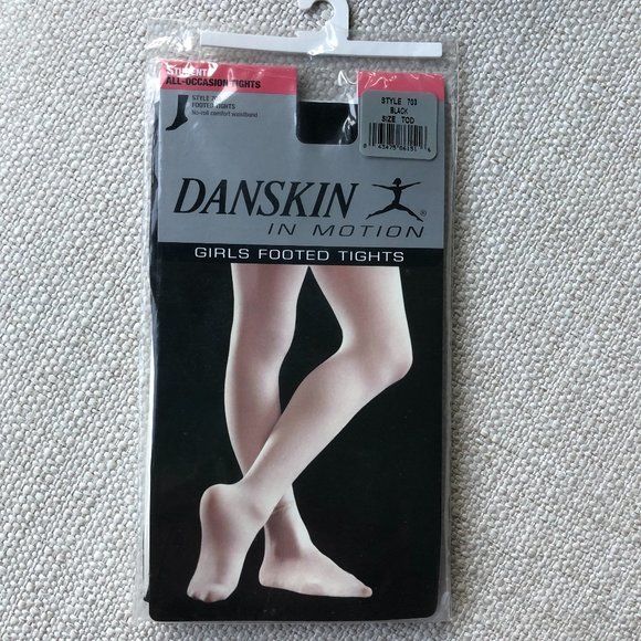 Danskin Black Tights -Student All-Occasion Girls Footed Tights (NEW) - Picture 1 of 7